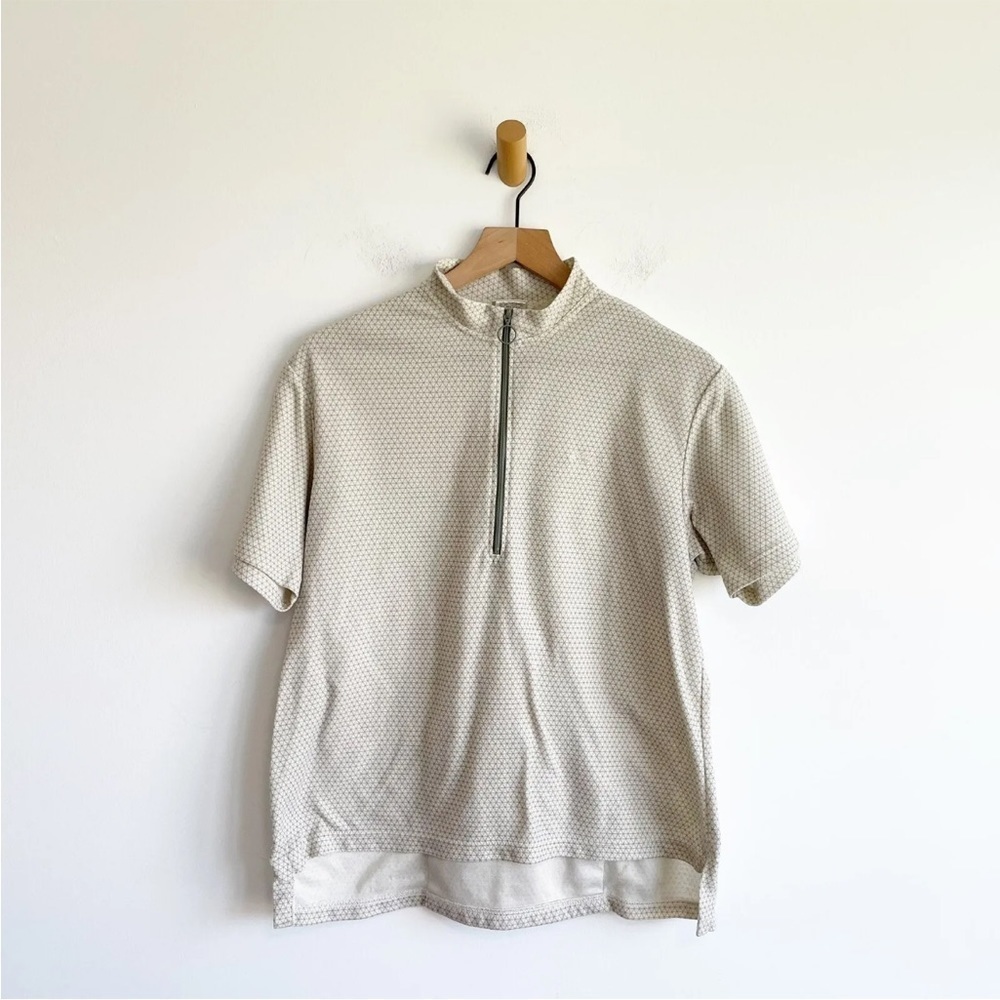 Vintage LL Bean Women's Cycle Cycling Shirt Half Zip Back Pocket USA BJ09 Large